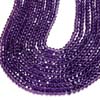 AAA quality African amethyst faceted roundel 13 inch strand 3 - 3.5mm approx